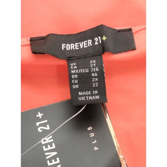 Forever 21+ Halter Neck Coral Bodysuit With Snap Button Closure Size 2X - Picture 11 of 12